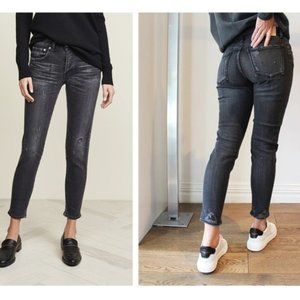 Moussy Vintage Faded Black Velma Skinny Distressed Jeans Size 23